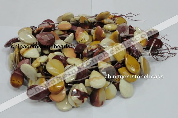 CMK33 15.5 inches 18*25mm faceted flat teardrop mookaite beads