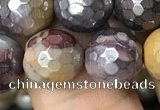 CMK340 15.5 inches 10mm faceted round AB-color mookaite beads