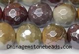 CMK357 15 inches 10mm faceted round AB-color mookaite beads