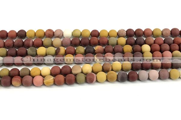 CMK376 15 inches 4mm round matte mookaite beads