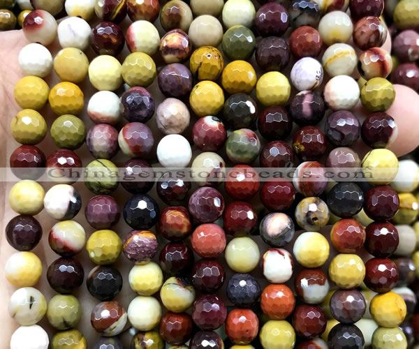 CMK385 15 inches 8mm faceted round mookaite beads wholesale