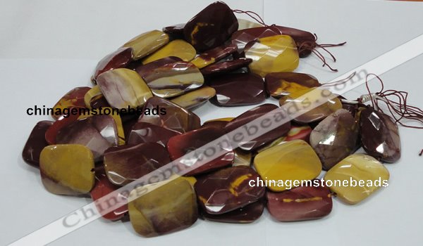 CMK39 15.5 inches 30*40mm faceted rectangle mookaite beads wholesale