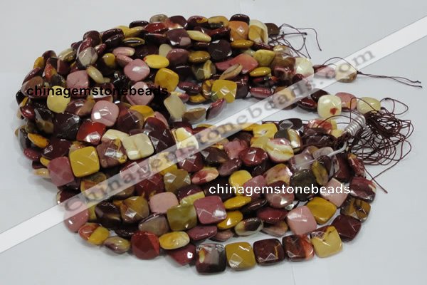CMK40 15.5 inches 10*10mm faceted square mookaite beads wholesale