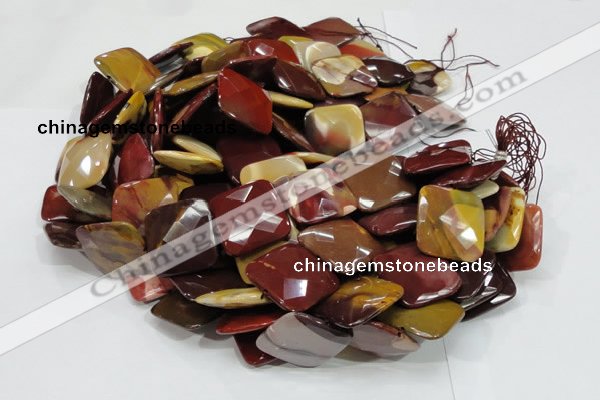 CMK43 15.5 inches 30*30mm faceted square mookaite beads wholesale