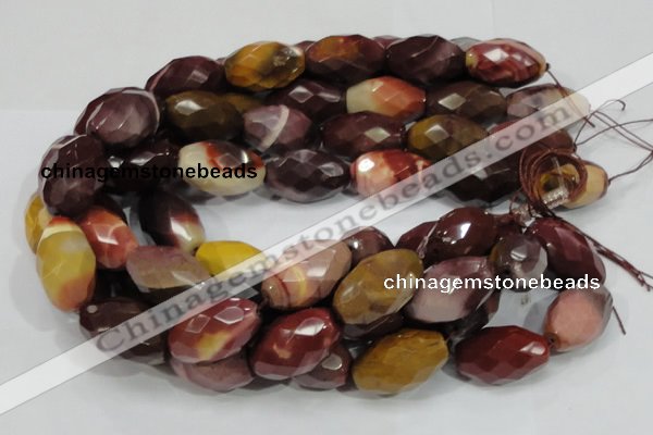 CMK47 15.5 inches 18*30mm faceted rice mookaite beads wholesale