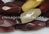 CMK49 15.5 inches 14*38mm faceted rice mookaite beads wholesale