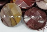 CMK54 15.5 inches 30mm faceted coin mookaite beads wholesale