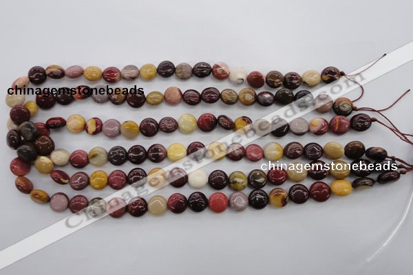 CMK85 15.5 inches 10mm flat round mookaite beads wholesale