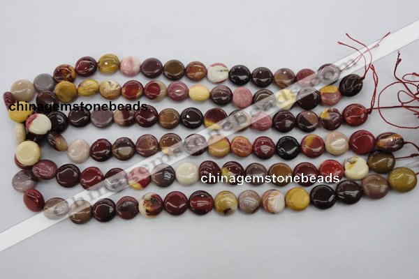 CMK86 15.5 inches 12mm flat round mookaite beads wholesale