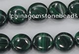 CMN101 15.5 inches 16mm flat round natural malachite beads wholesale