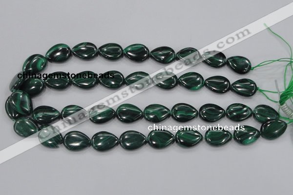 CMN102 15.5 inches 15*20mm flat teardrop natural malachite beads