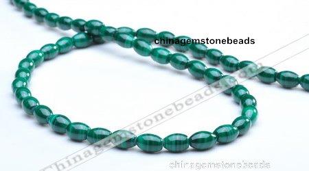 CMN21 4*6mm rice A grade natural malachite beads wholesale