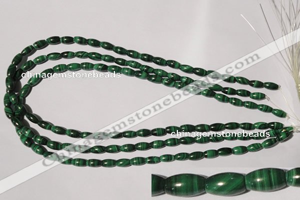 CMN210 15.5 inches 5*9mm rice natural malachite beads wholesale