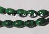 CMN212 15.5 inches 8*12mm rice natural malachite beads wholesale