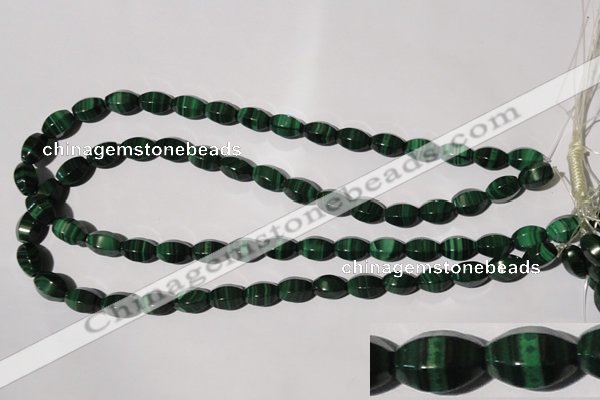 CMN225 15.5 inches 8*12mm faceted rice natural malachite beads