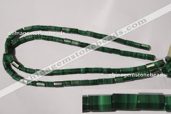 CMN242 15.5 inches 6*10mm faceted tube natural malachite beads