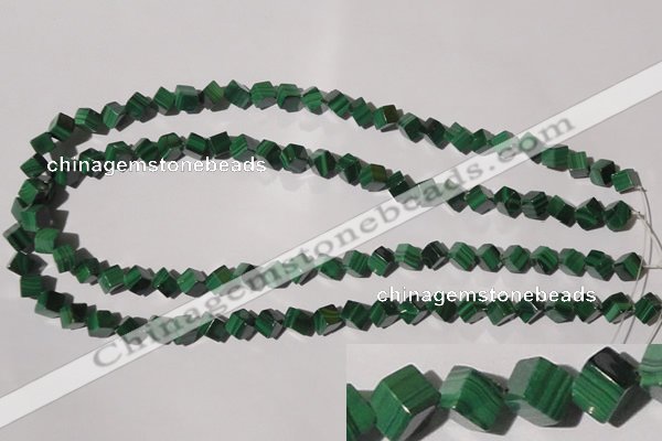 CMN247 15.5 inches 8*8mm cube natural malachite beads wholesale