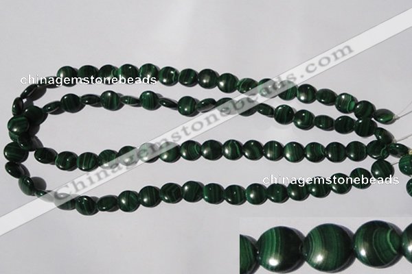 CMN252 15.5 inches 10mm flat round natural malachite beads wholesale