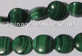 CMN253 15.5 inches 12mm flat round natural malachite beads wholesale