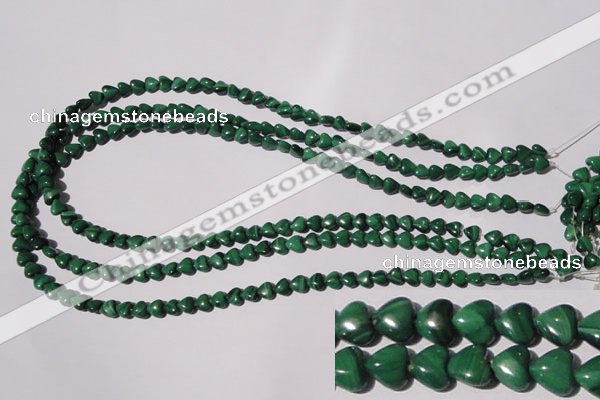 CMN255 15.5 inches 6*6mm heart natural malachite beads wholesale