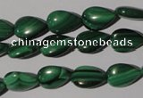 CMN281 15.5 inches 8*12mm flat teardrop natural malachite beads