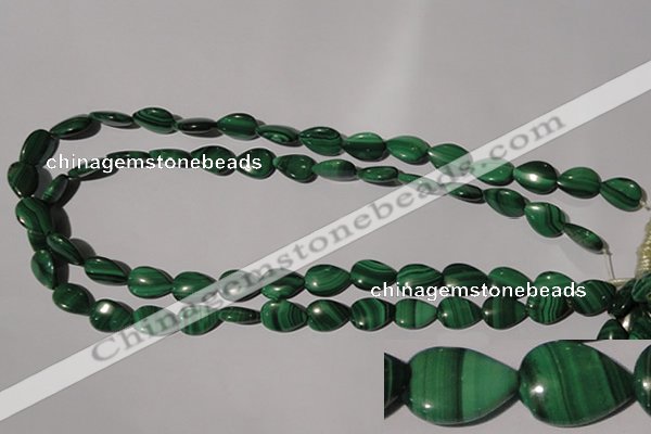 CMN282 15.5 inches 10*14mm flat teardrop natural malachite beads