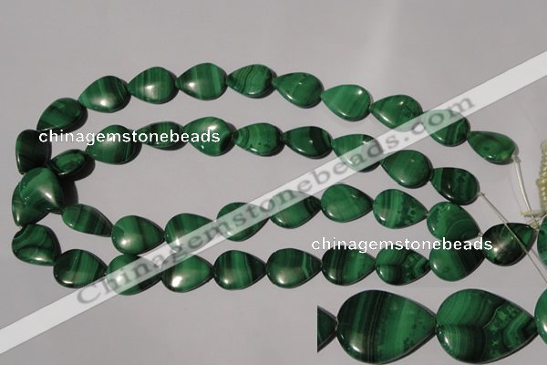 CMN285 15.5 inches 15*20mm flat teardrop natural malachite beads