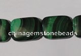 CMN317 15.5 inches 15*20mm rectangle natural malachite beads wholesale