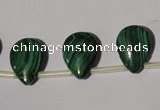 CMN324 Top-drilled 15*20mm flat teardrop natural malachite beads