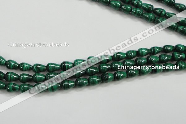 CMN414 15.5 inches 5*7mm teardrop natural malachite beads wholesale