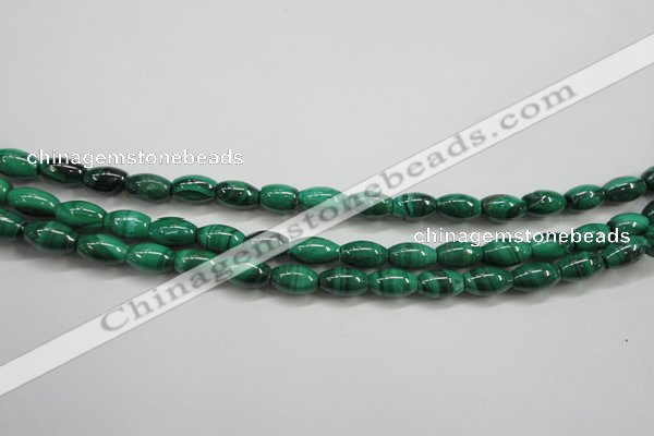 CMN418 15.5 inches 4*6mm rice natural malachite beads wholesale