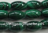 CMN419 15.5 inches 6*9mm rice natural malachite beads wholesale