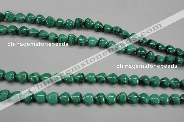 CMN424 15.5 inches 8*8mm heart natural malachite beads wholesale