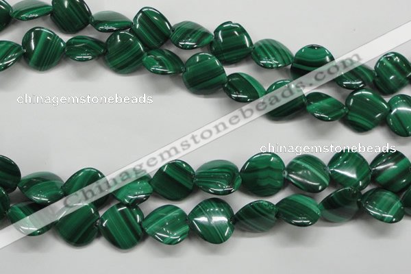 CMN428 15.5 inches 15*15mm heart natural malachite beads wholesale