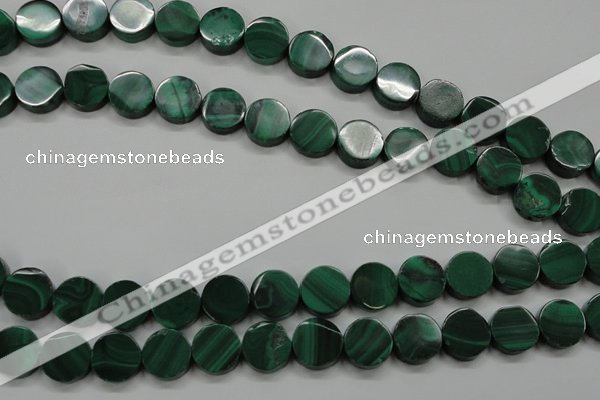 CMN430 15.5 inches 10mm coin natural malachite beads wholesale