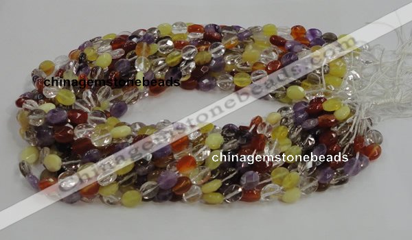 CMQ01 15.5 inches 6*8mm faceted oval multicolor quartz beads