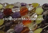 CMQ02 15.5 inches 8*10mm faceted oval multicolor quartz beads