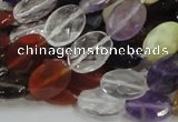 CMQ03 15.5 inches 10*14mm faceted oval multicolor quartz beads