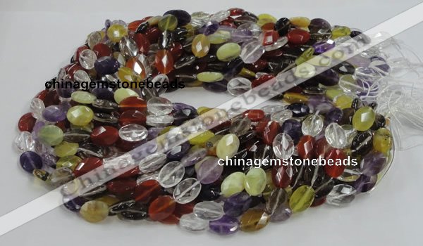 CMQ03 15.5 inches 10*14mm faceted oval multicolor quartz beads