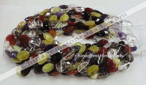 CMQ04 15.5 inches 14*18mm faceted oval multicolor quartz beads