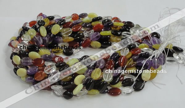 CMQ05 15.5 inches 10*14mm oval multicolor quartz beads wholesale