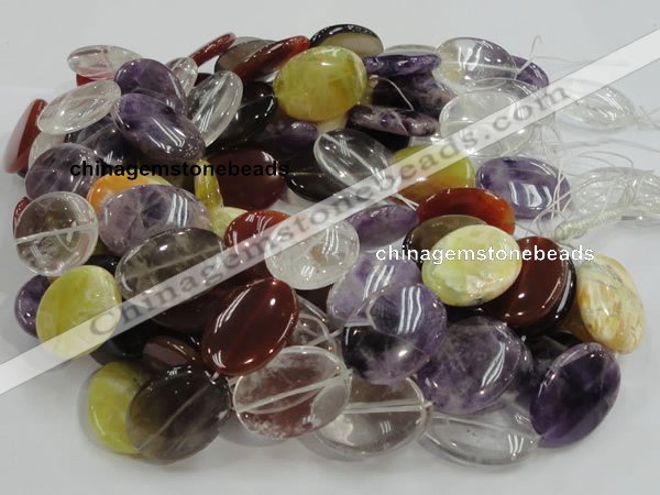 CMQ07 15.5 inches 22*30mm oval multicolor quartz beads wholesale