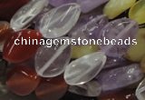 CMQ11 10*14mm twisted flat teardrop multicolor quartz beads