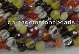 CMQ16 15.5 inches 6mm faceted coin multicolor quartz beads