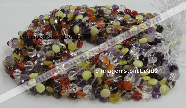 CMQ18 15.5 inches 10mm faceted coin multicolor quartz beads