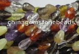 CMQ19 15.5 inches 6*9mm faceted teardrop multicolor quartz beads