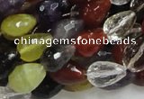 CMQ21 15.5 inches 10*14mm faceted teardrop multicolor quartz beads