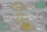 CMQ252 15.5 inches 10*14mm faceted oval multicolor quartz beads