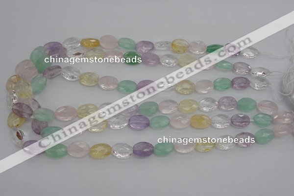 CMQ252 15.5 inches 10*14mm faceted oval multicolor quartz beads