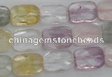 CMQ258 15.5 inches 10*14mm faceted rectangle multicolor quartz beads